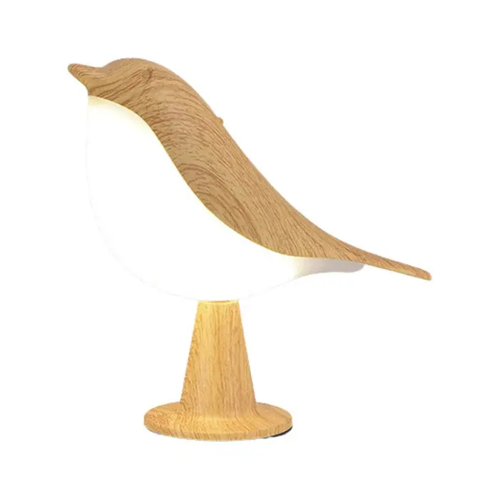 Glarefusion Chic Holz-Vogel-Tischlampe