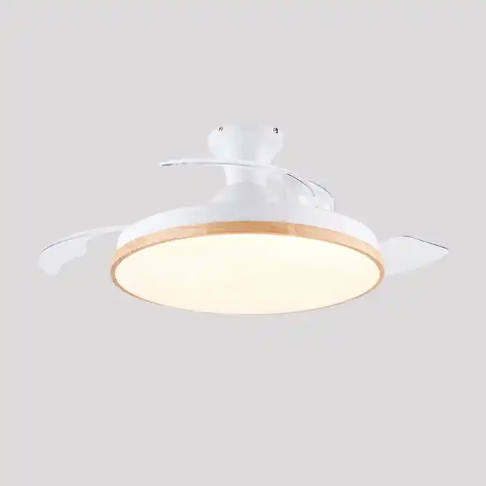 Schlanker Deckenventilator für die Unterputzmontage mit LED-Licht