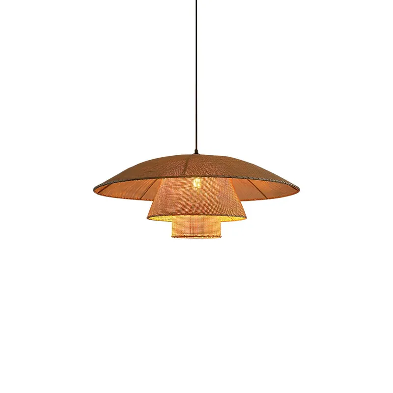 Boho gewebte Sonnenhut-Pendelleuchte
