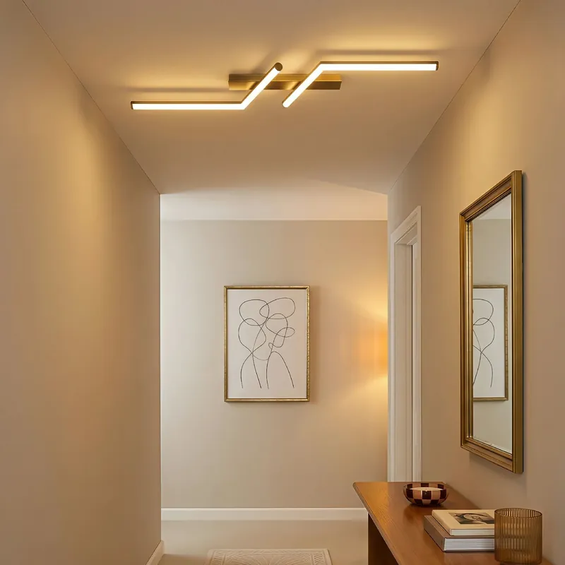 Plafoniera moderna a LED in alluminio nero semplice