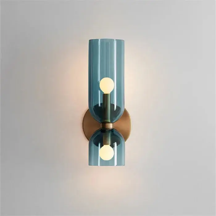 Lampada da parete creativa in vetro a doppia testa