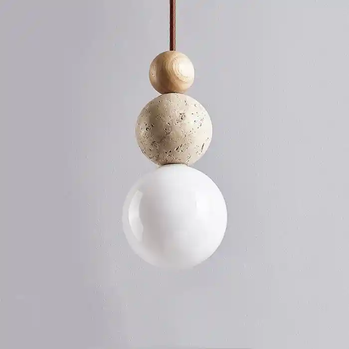 Lampada a sospensione moderna e semplice in travertino
