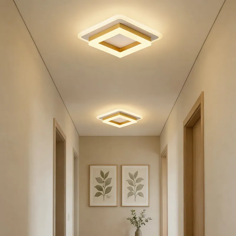 Lampada da soffitto moderna e creativa ad anello quadrato