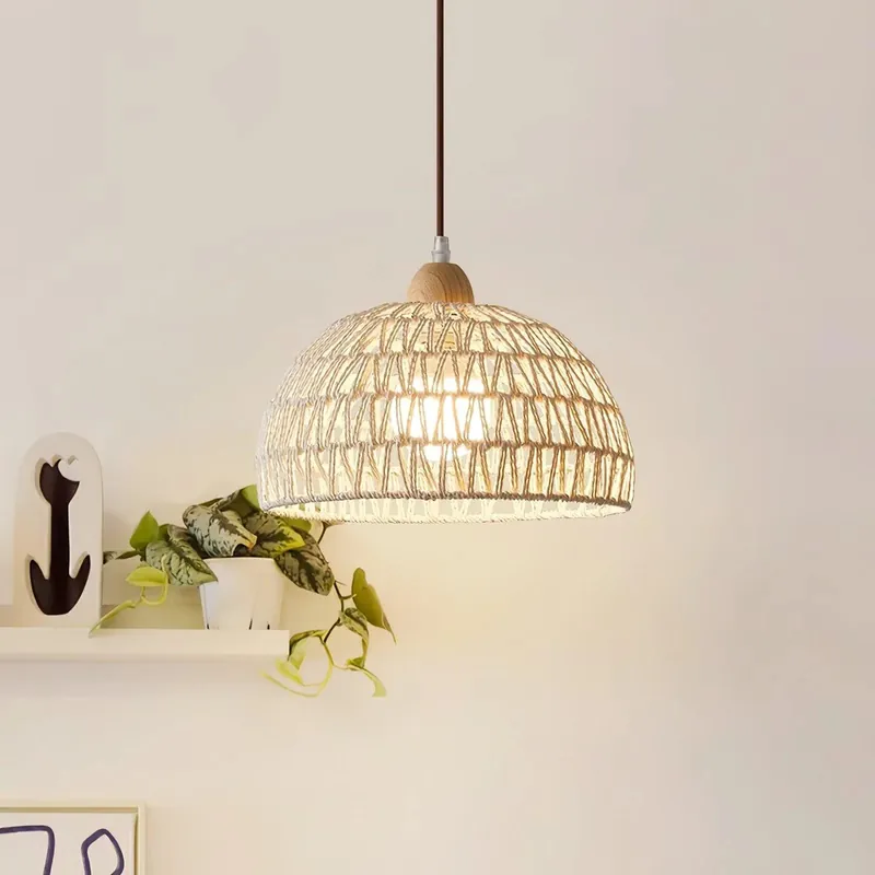 Lampada a sospensione Arco in rattan