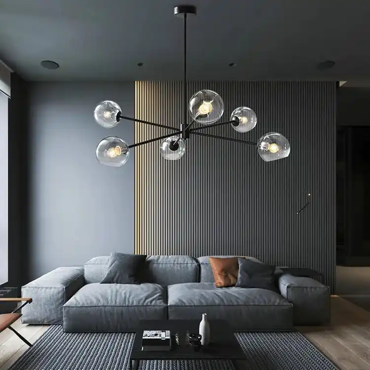 Lampadario in vetro a cascata