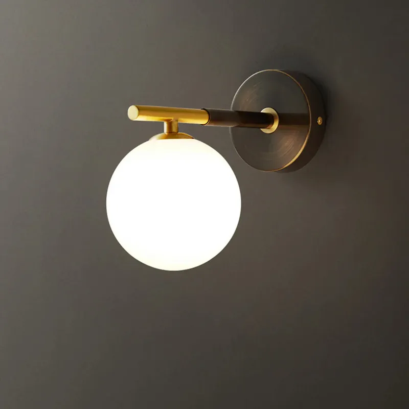 Lampada da parete classica rotonda in rame