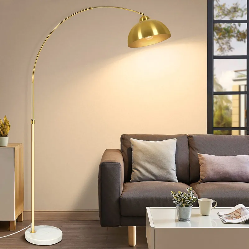 Lampada da terra Elegant Arc con base in marmo