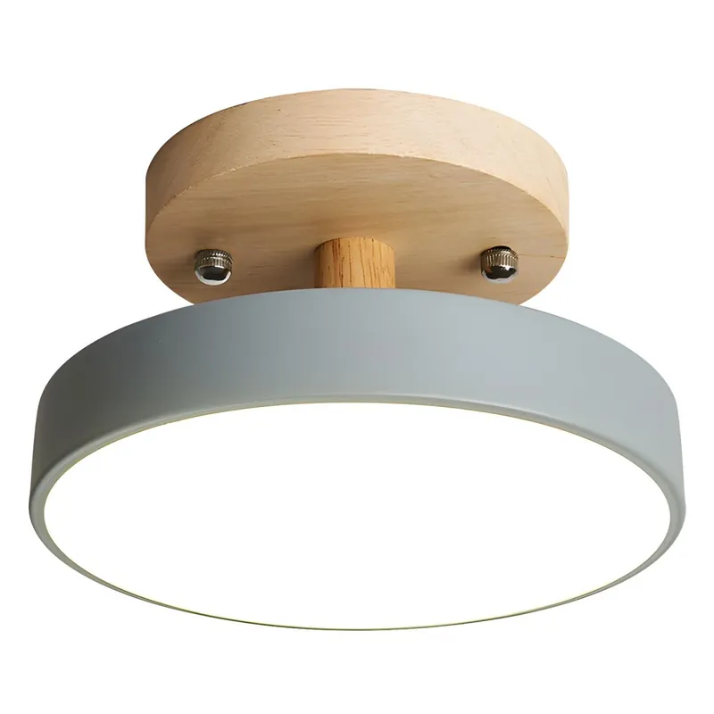 Glarefusion Rund Semi Flush Taklampa i trä