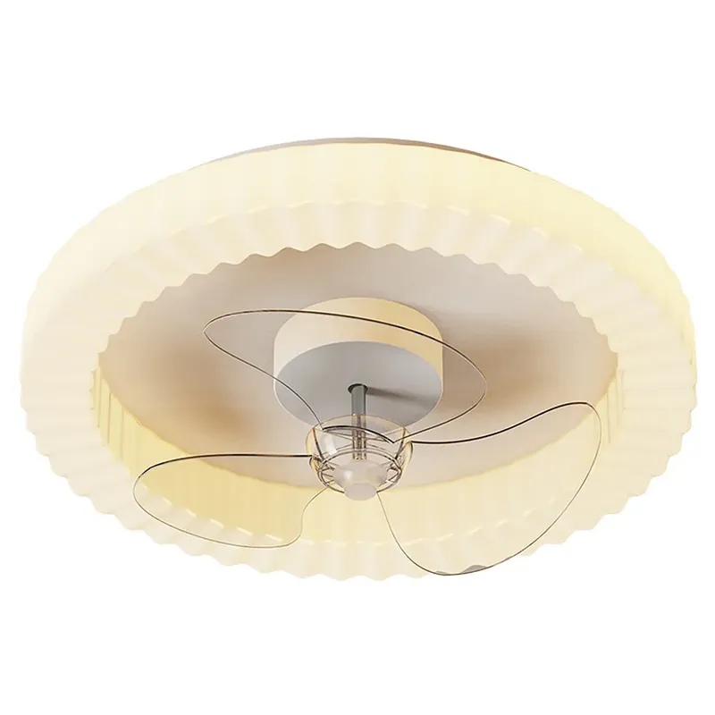 Vit rund design takfläkt med LED-lampor