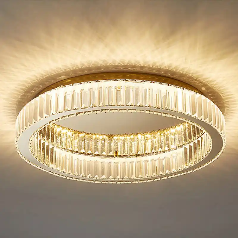 Modern kreativ taklampa med rund kristall