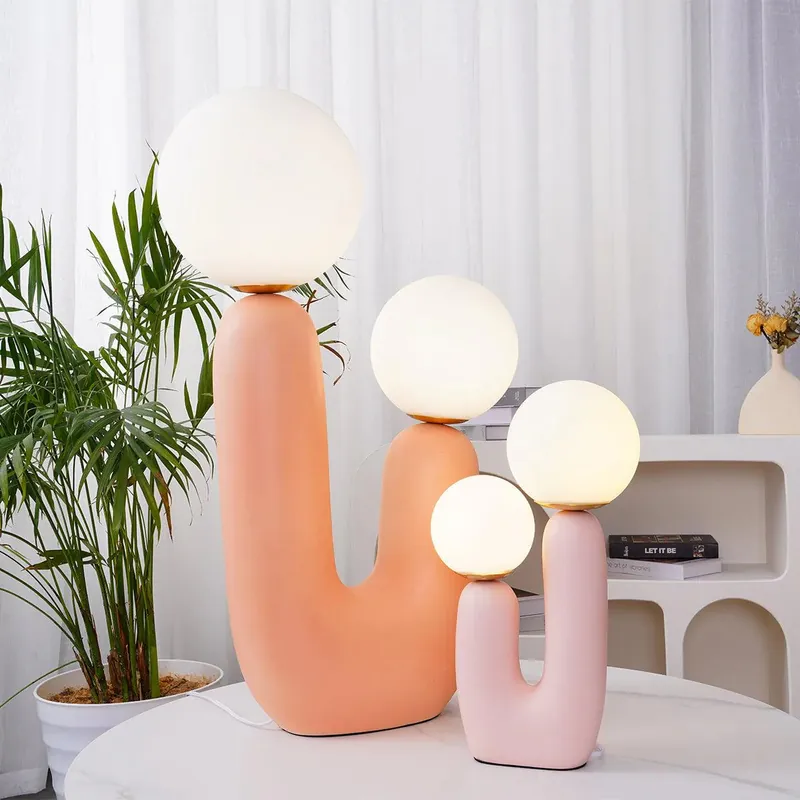 Trendig Cactus Sphere-Glass Bordslampa