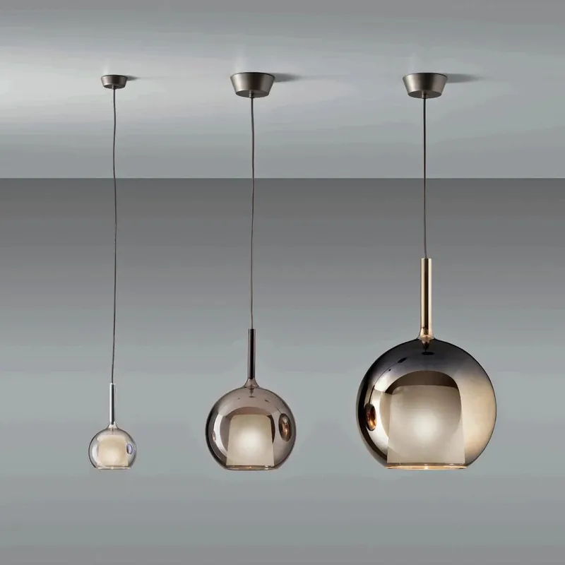 Minimalistisk sfärisk glas taklampa