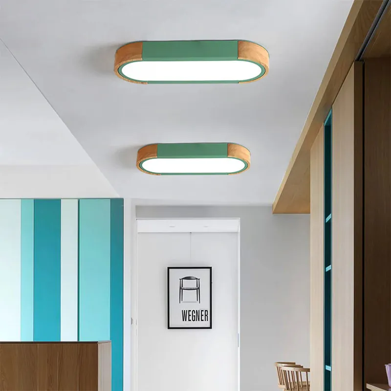 Modern långsträckt oval taklampa i metall