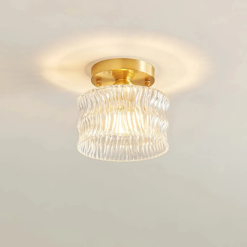 Klassisk cylindrisk taklampa i glas