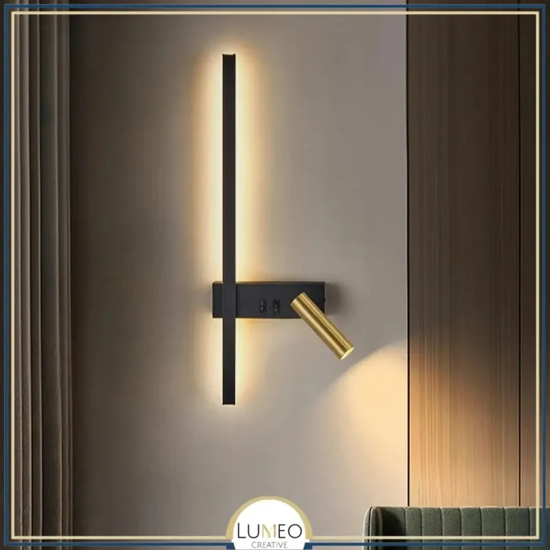 Applique murale LED & liseuse intégrée | Design asymétrique gauche\\/droite