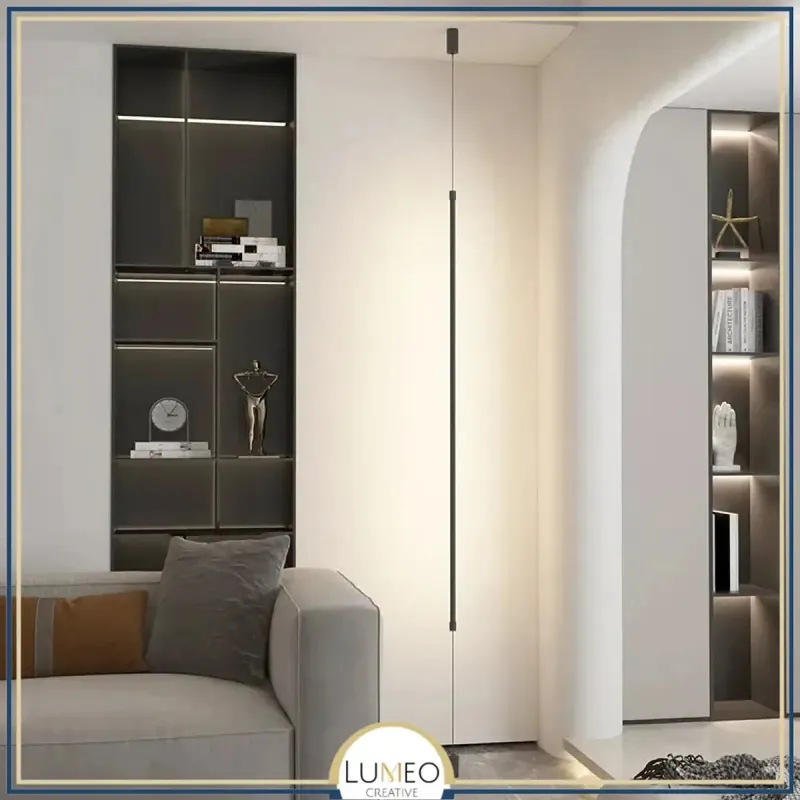 Tube lumineux mural vertical LED | Luminaire minimaliste avec option prise intégrée