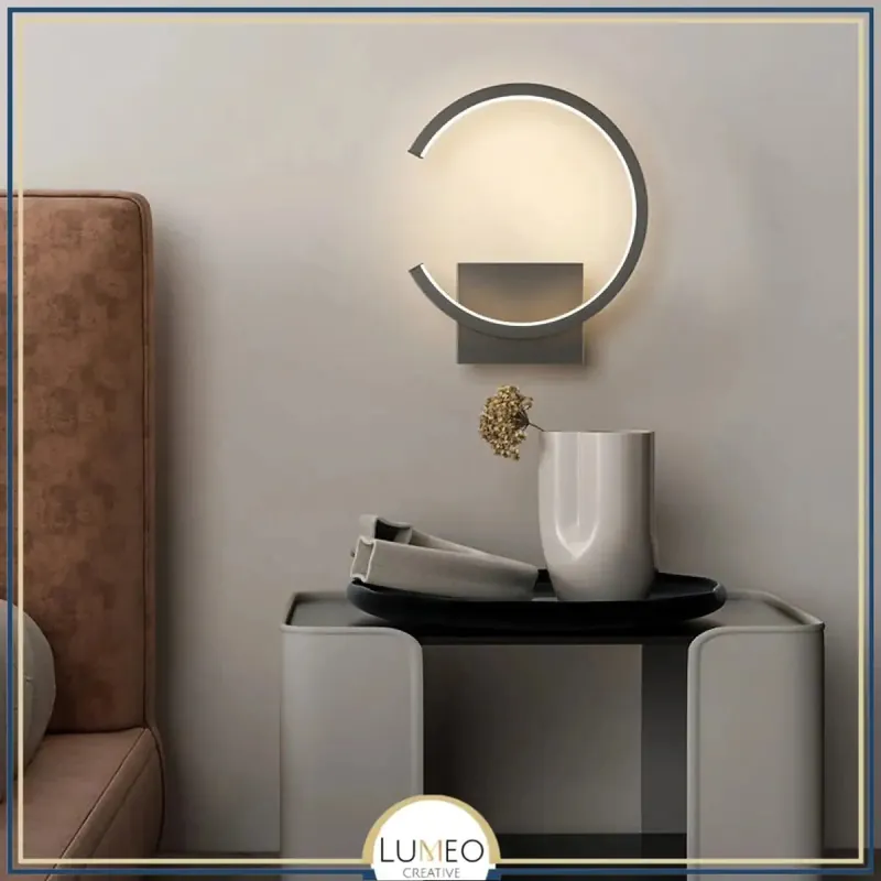 Applique murale LED demi-cercle minimaliste | Élégance géométrique