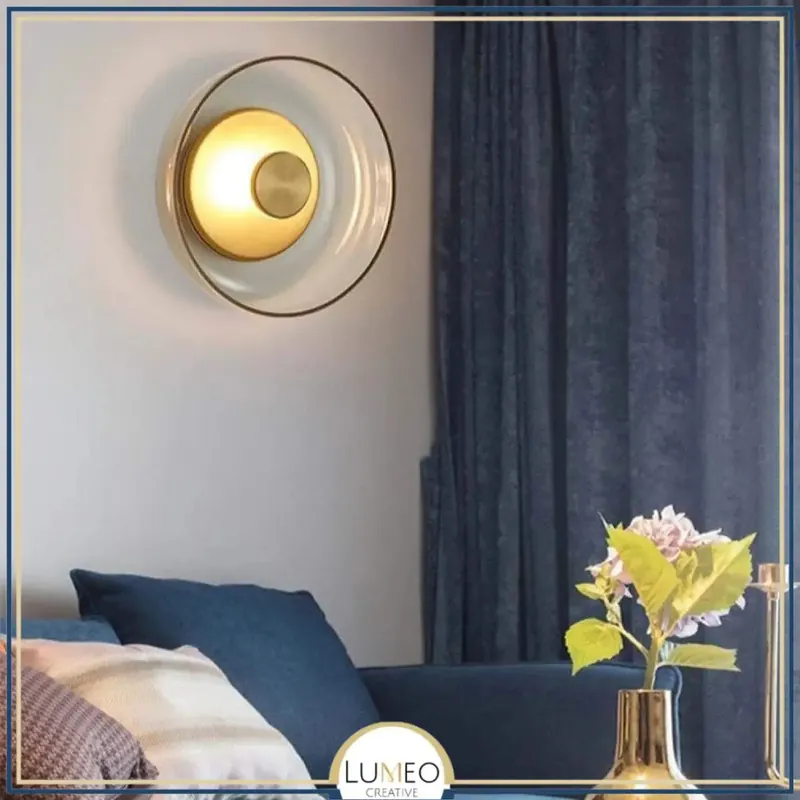 Applique murale ronde en verre | Lampe murale à LED
