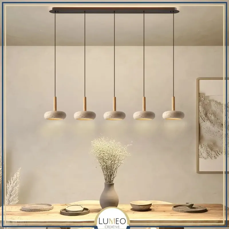 Suspension STONE en pierre naturelle et bois | Style scandinave