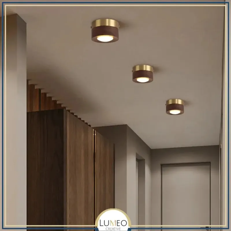 Spot LED bois massif | Éclairage plafond raffiné et naturel