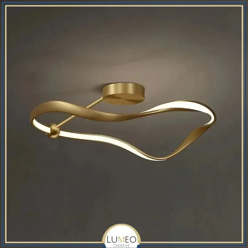 Plafonnier LED design ondulé | Noir, blanc ou doré