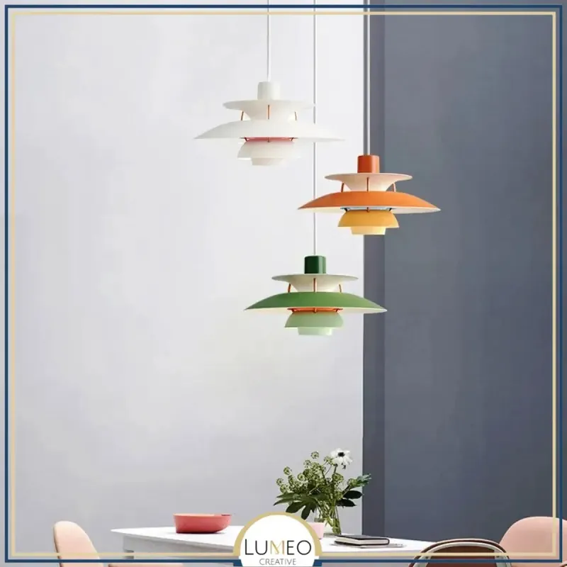 Suspension design soucoupes multicolores | Pop & Rétro chic