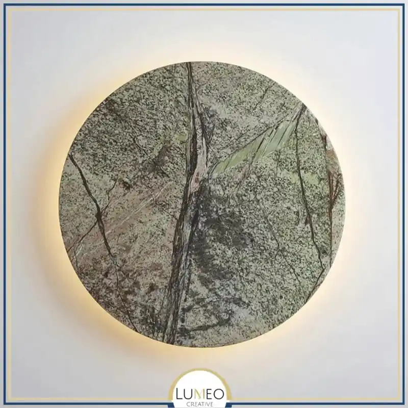 Applique murale ronde en pierre verte naturelle