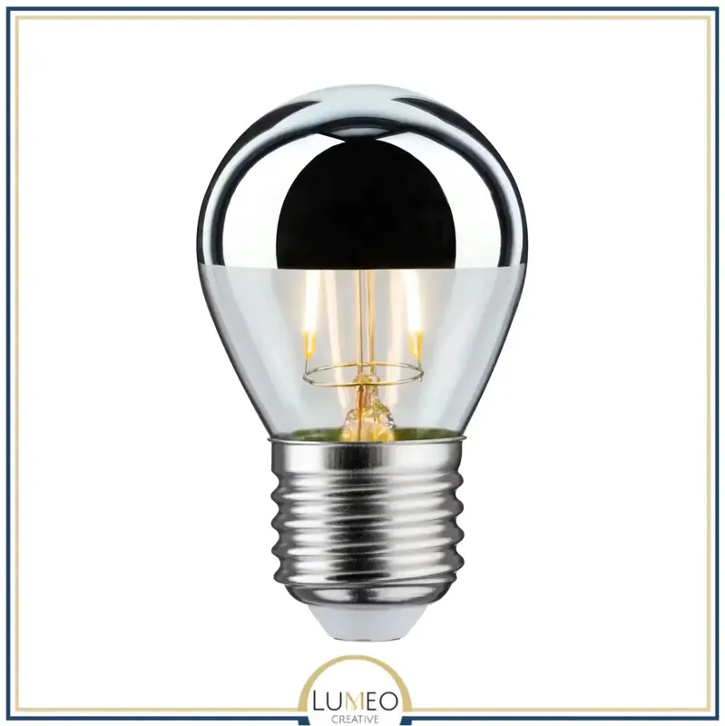 Ampoule E27 LED calotte argentée \\/ miroir | 4.5W G45 Blanc Neutre 4000K