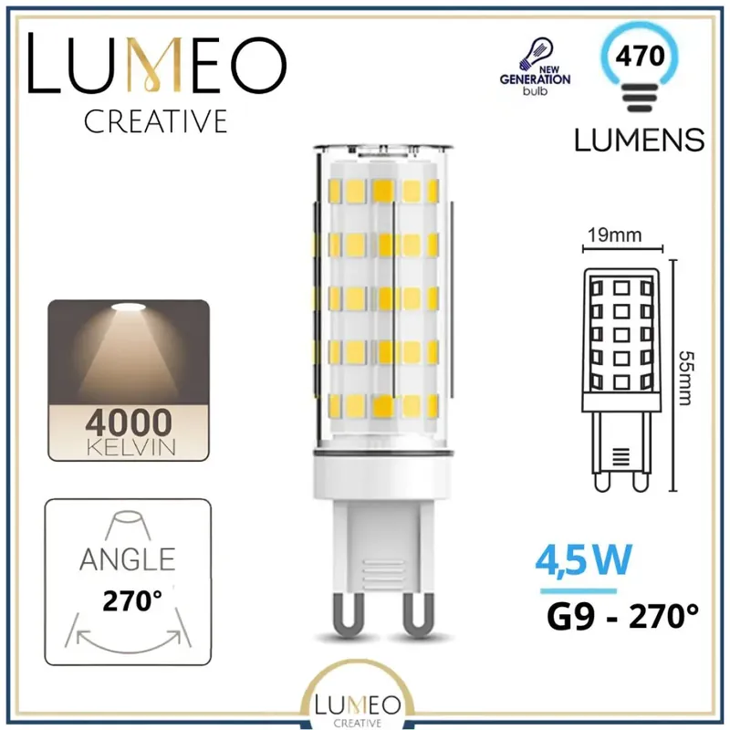 Ampoule G9 LED 470 lumens | 4.5W G9 Blanc Neutre 4000K