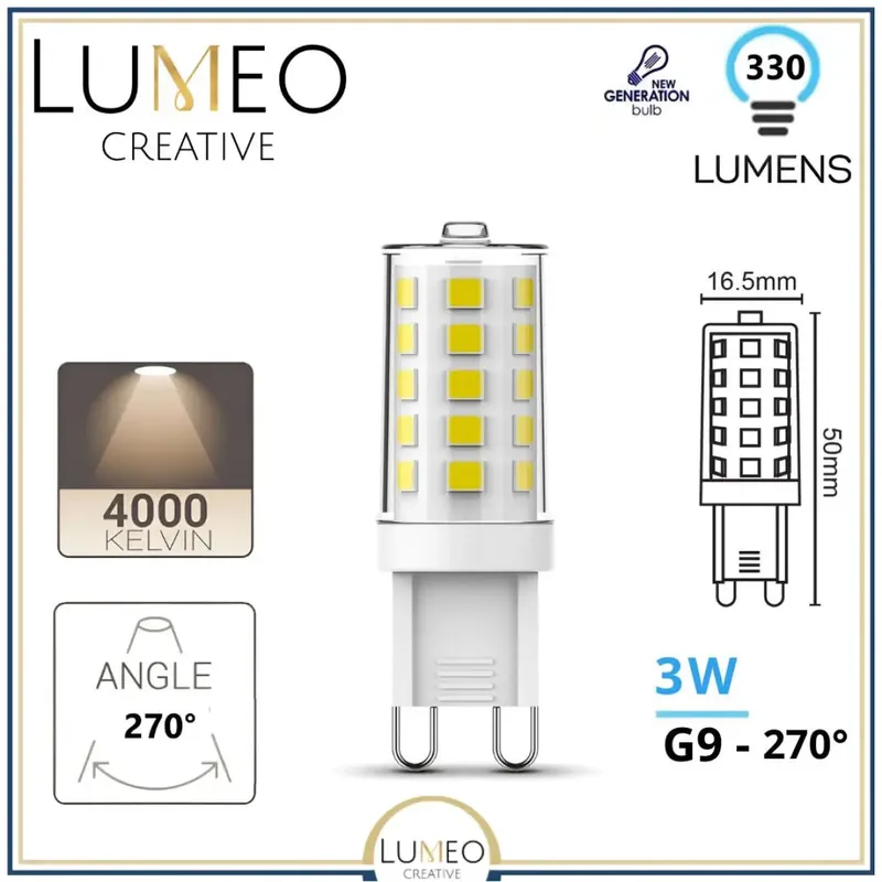Ampoule G9 LED 330 lumens | 3W G9 Blanc Neutre 4000K